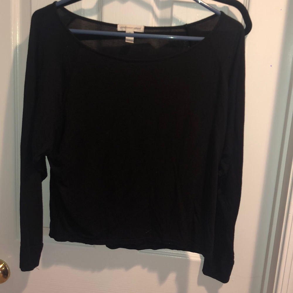 Black Long Sleeve Lounge Top